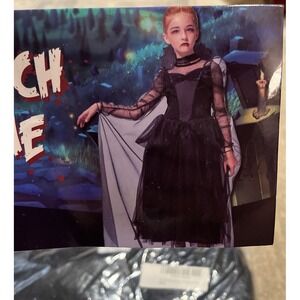 Ikali New Girl's Youth Size 8-10 Years Old Black Witch Costume Halloween